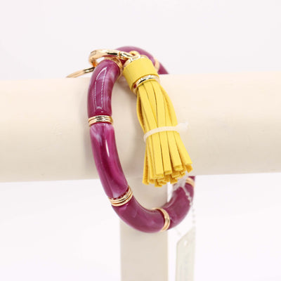 Bamboo Bracelet & Tassel Keychain #MKH25 - Multiple Colors (PC)