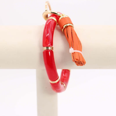 Bamboo Bracelet & Tassel Keychain #MKH25 - Multiple Colors (PC)