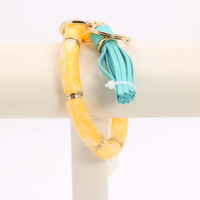 Bamboo Bracelet & Tassel Keychain #MKH25 - Multiple Colors (PC)