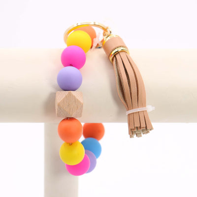 Ball Bracelet & Tassel Keychain #MKH45 - Multiple Colors (PC)