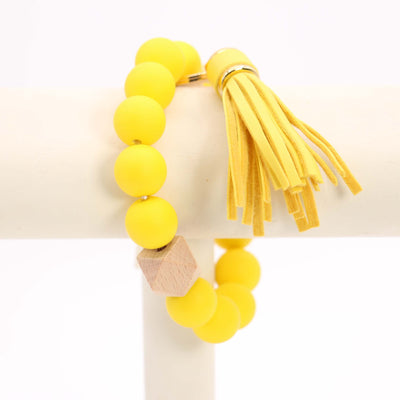 Ball Bracelet & Tassel Keychain #MKH45 - Multiple Colors (PC)