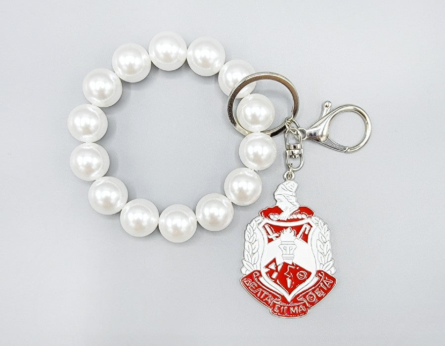 Fashion Sorority Pearl Bracelet Keychain #MKY1633P Red (PC)