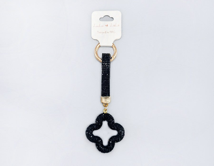 Fashion Rhinestone Clover Keychain #MKY1717 - Multiple Colors (PC)