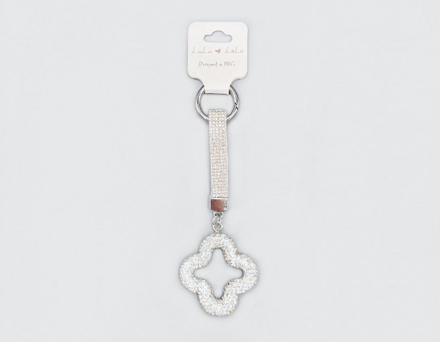 Fashion Rhinestone Clover Keychain #MKY1717 - Multiple Colors (PC)