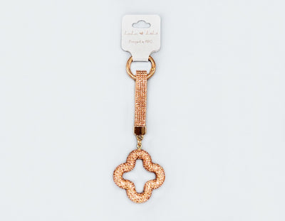 Fashion Rhinestone Clover Keychain #MKY1717 - Multiple Colors (PC)