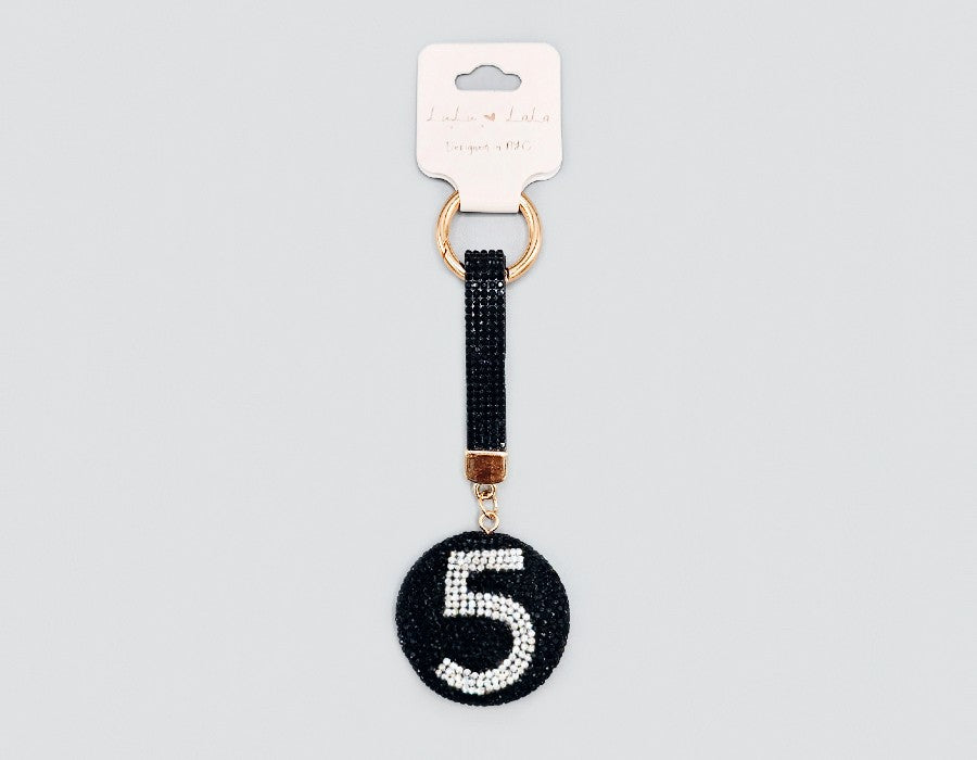 Fashion Rhinestone "5" Keychain #MKY1720 - Multiple Colors (PC)