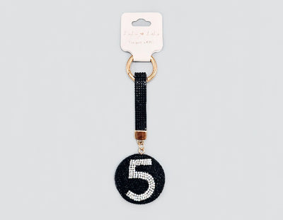 Fashion Rhinestone "5" Keychain #MKY1720 - Multiple Colors (PC)