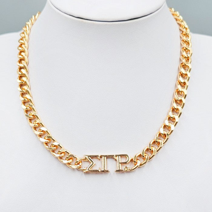 Fashion Sorority Chain Necklace #MN1685 Gold (PC)