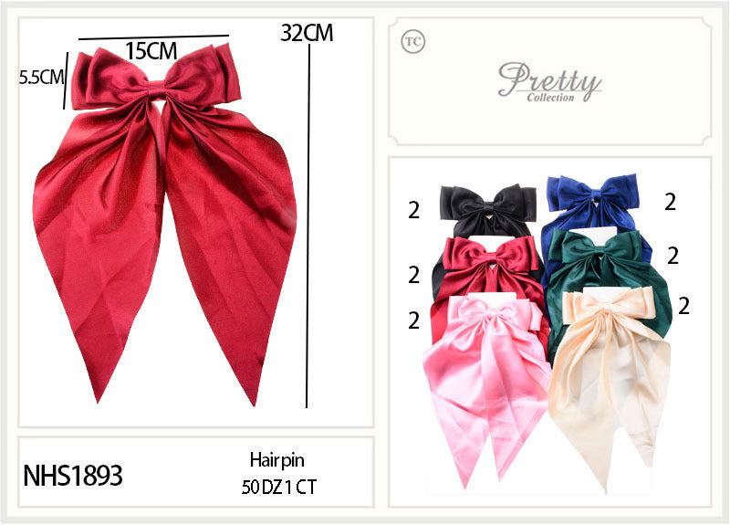 Fashion Long Strand Hairbows #NHS - Multiple Colors (12PC)