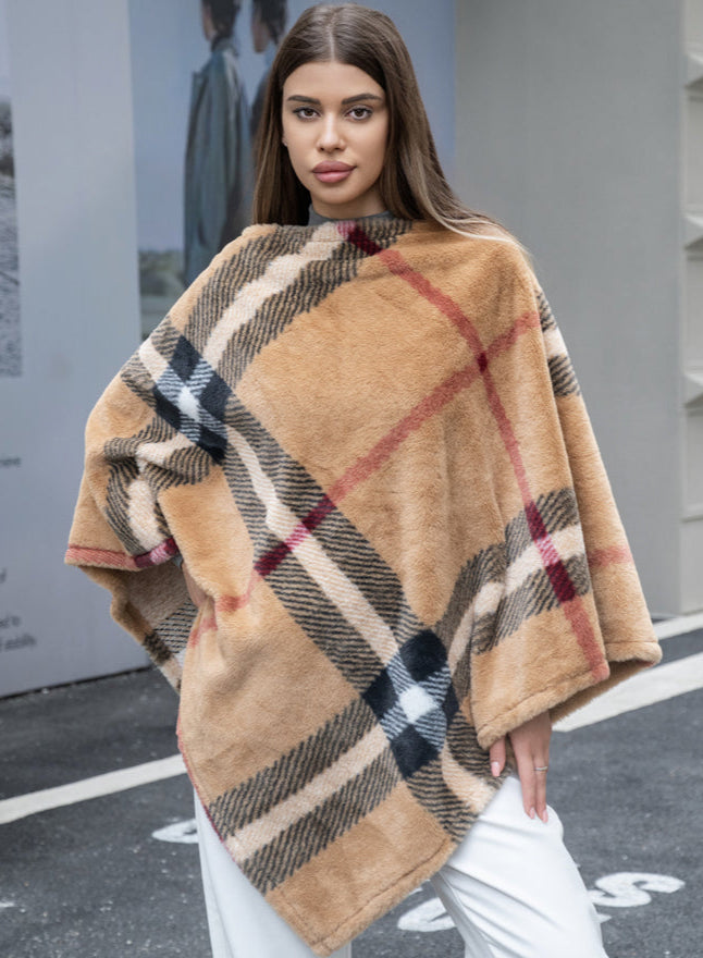 Fashion Winter Poncho Sweater #P6215 Tan (PC)