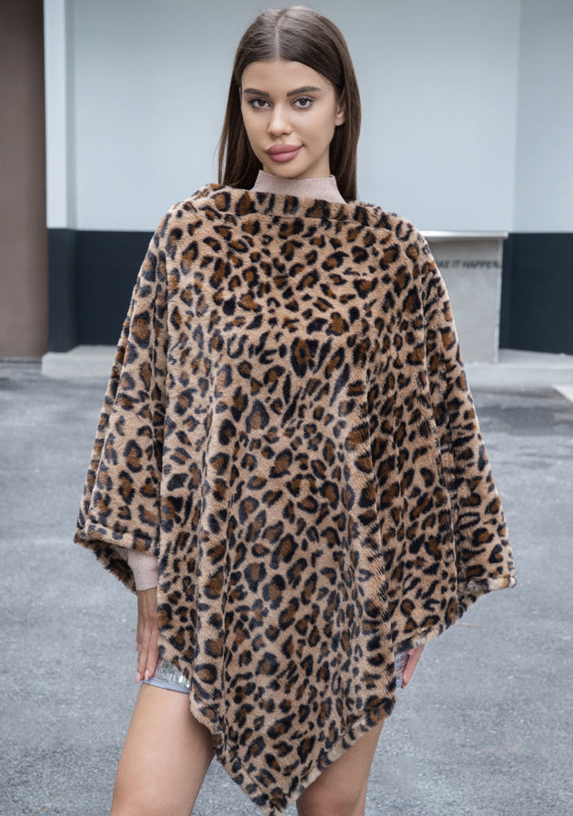 Fashion Winter Poncho Sweater #P6216 Brown (PC)