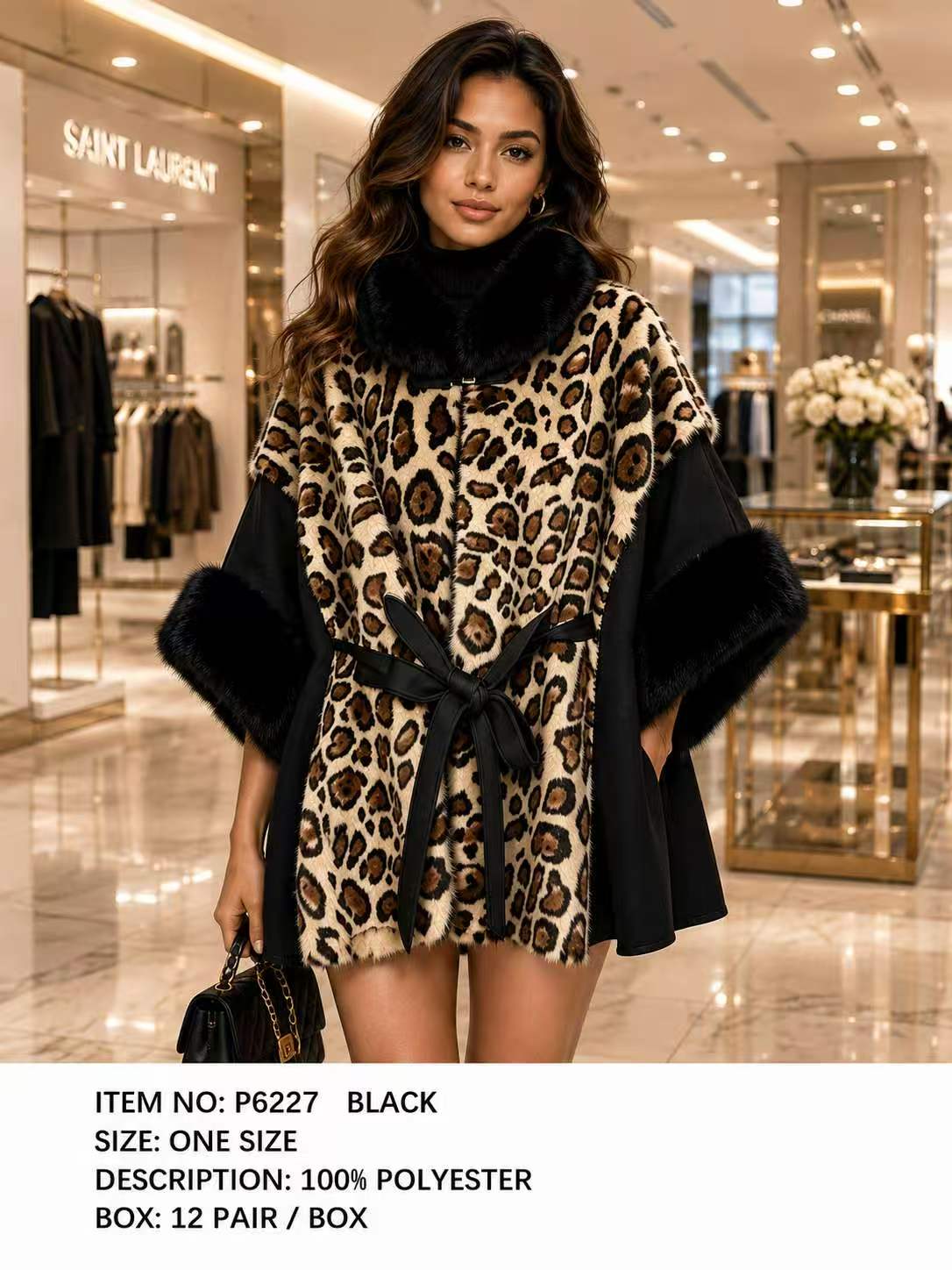 Fashion Leopard Print Poncho #P6227 - Multiple Colors (PC)