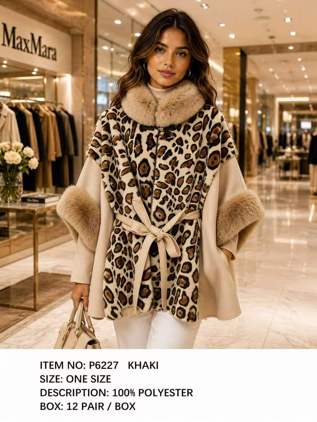 Fashion Leopard Print Poncho #P6227 - Multiple Colors (PC)