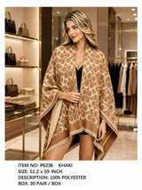Fashion Design Poncho Wrap #P6236 - Multiple Colors (PC)