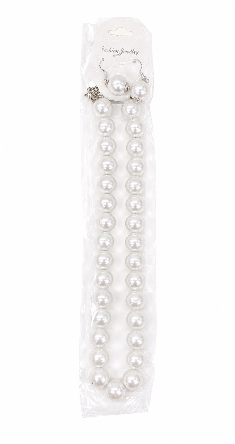 Fashion Thick Pearl Dozen Necklace #PNE006W White (12PC)