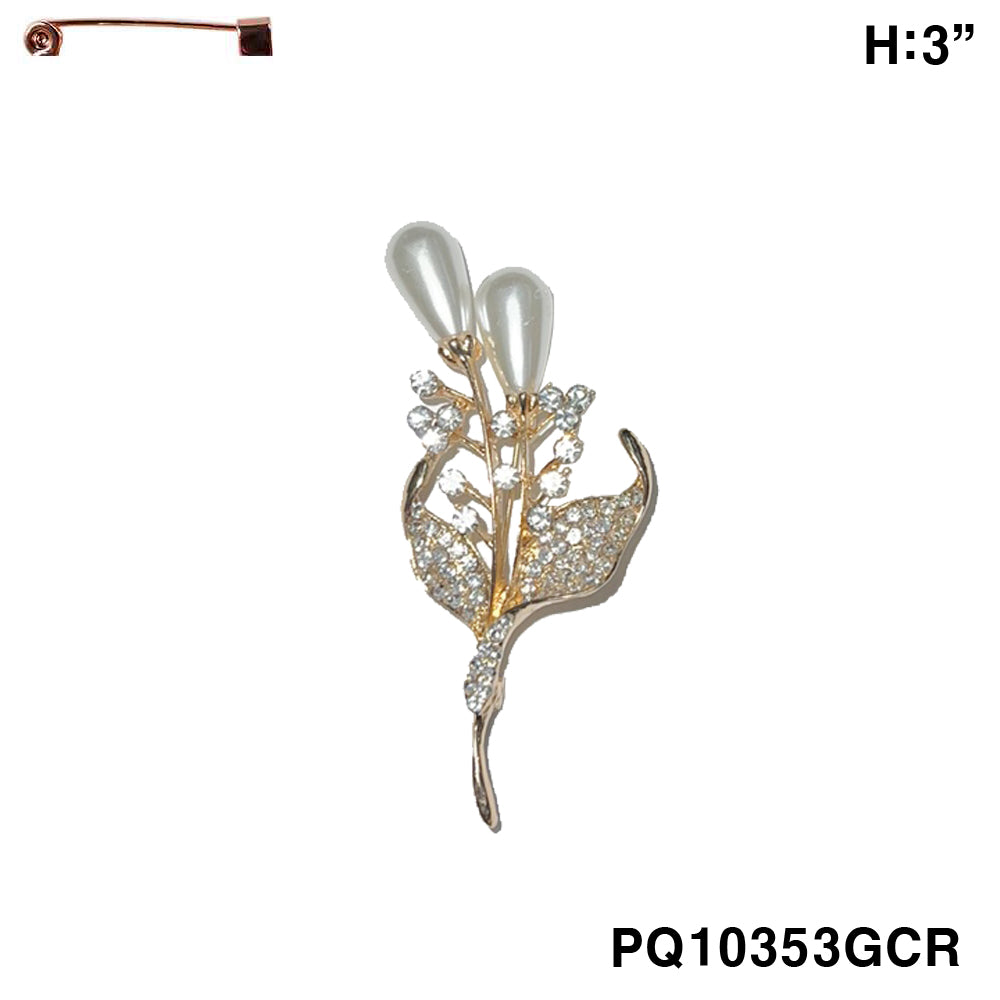 Fashion Design Rhinestone Brooch #PQ10353 - Multiple Colors (PC)