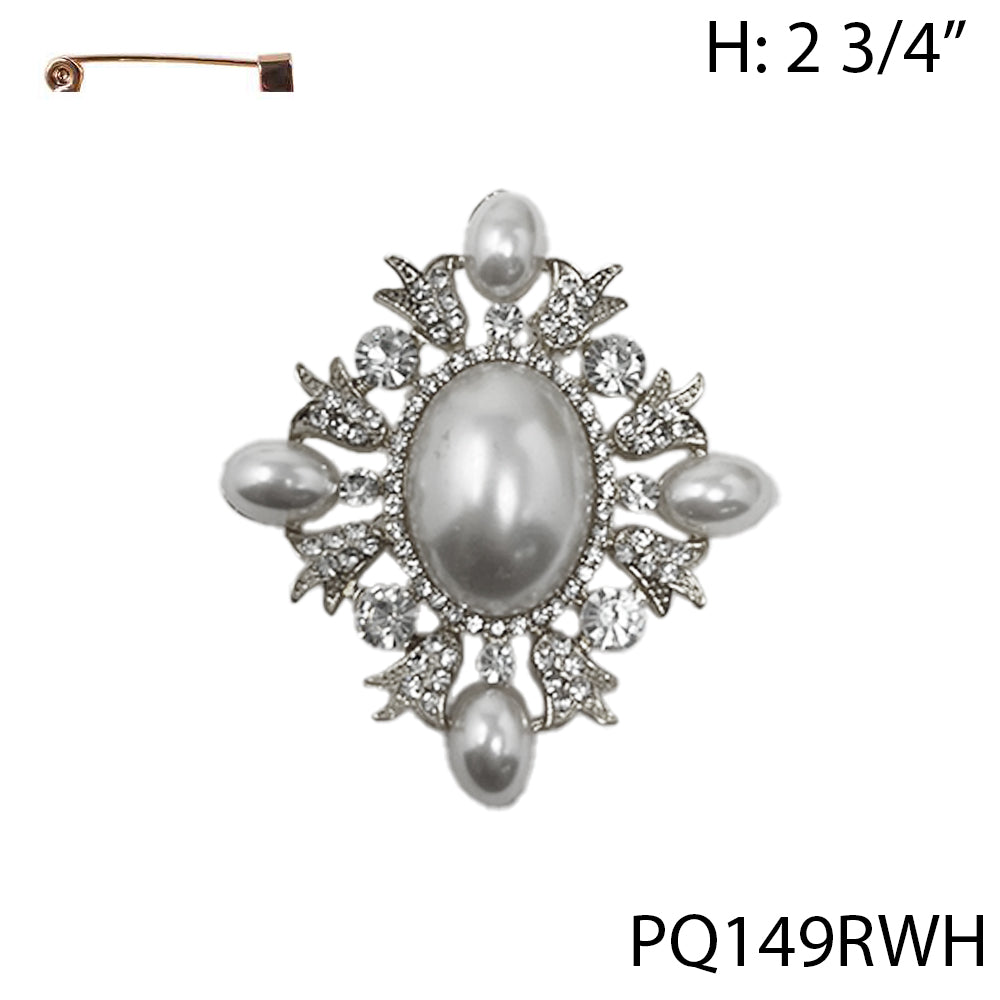 Fashion Design Rhinestone Brooch #PQ149 - Multiple Colors (PC)