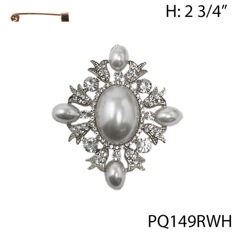 Fashion Design Rhinestone Brooch #PQ149 - Multiple Colors (PC)
