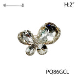 Fashion Butterfly Rhinestone Brooch #PQ86 - Multiple Colors (PC)