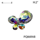 Fashion Butterfly Rhinestone Brooch #PQ86 - Multiple Colors (PC)