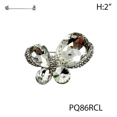 Fashion Butterfly Rhinestone Brooch #PQ86 - Multiple Colors (PC)