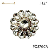Fashion Circle Rhinestone Brooch #PQ87 - Multiple Colors (PC)