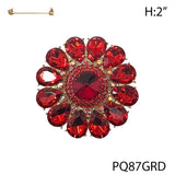 Fashion Circle Rhinestone Brooch #PQ87 - Multiple Colors (PC)