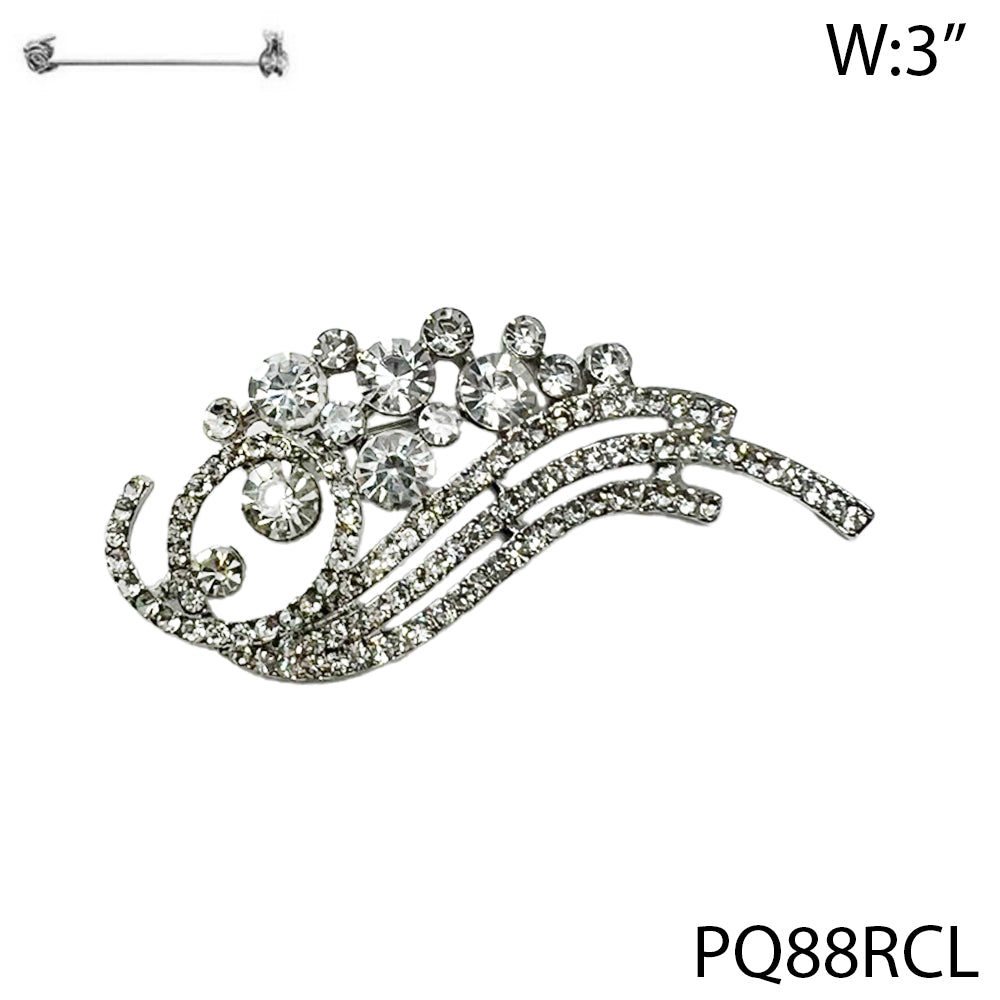 Fashion Design Rhinestone Brooch #PQ88RCL (PC)