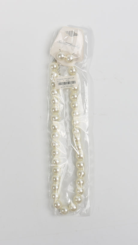 Fashion Thick Pearl Dozen Necklace Set #PRL2001CR Cream (12PC)