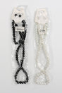 Fashion Thin Pearl Dozen Necklace Set #PRL3001BW Black White Mix (12PC)