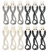 Fashion Thin Pearl Dozen Necklace Set #PRL3001GR Gray Mix (12PC)