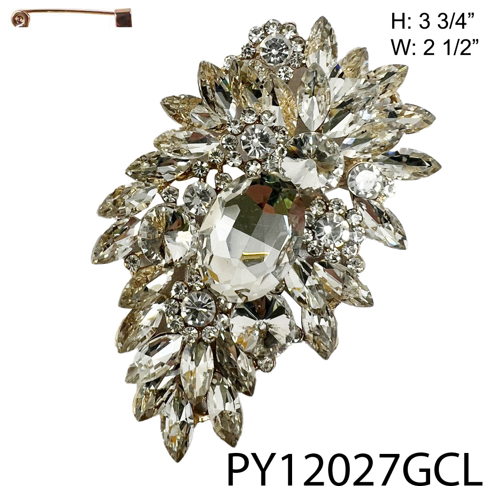 Fashion Design Rhinestone Brooch #PY12027 - Multiple Colors (PC)