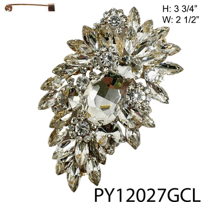 Fashion Design Rhinestone Brooch #PY12027 - Multiple Colors (PC)