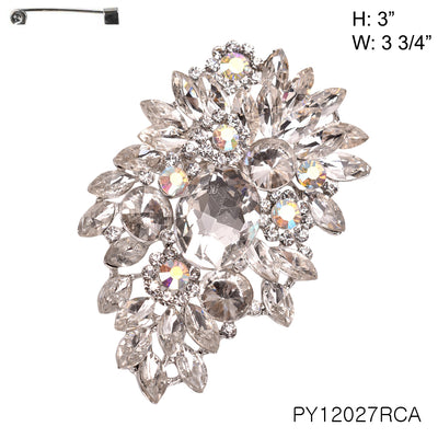 Fashion Design Rhinestone Brooch #PY12027 - Multiple Colors (PC)