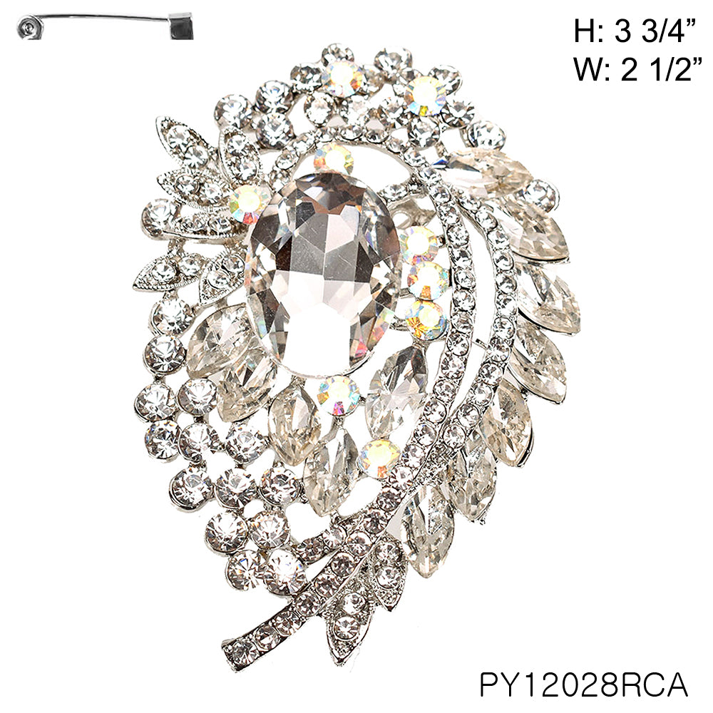 Fashion Design Rhinestone Brooch #PY12028 - Multiple Colors (PC)