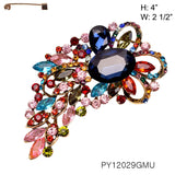 Fashion Design Rhinestone Brooch #PY12029 - Multiple Colors (PC)