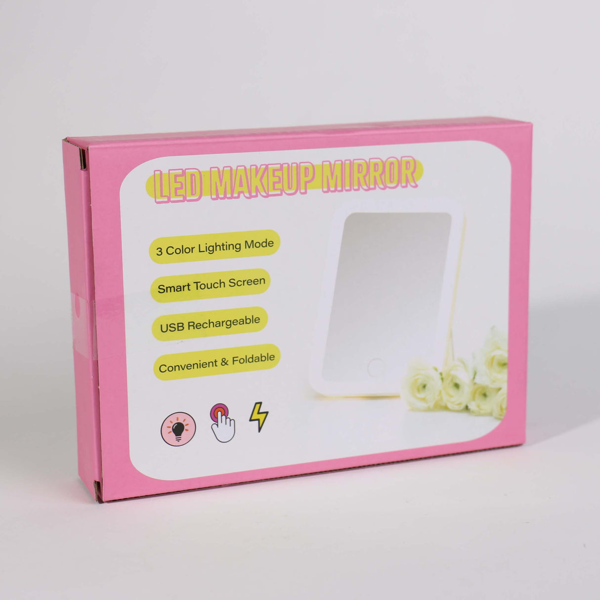LED Makeup Mirror #QE2968PINK (PC)