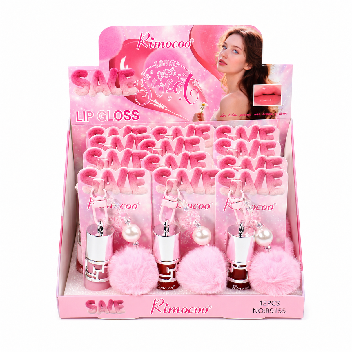 Rimocoo Sale Lipgloss with Keychain #R9155 (12PC)