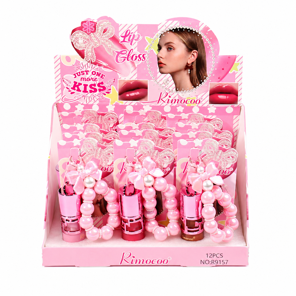 Rimocoo Just One More Kiss Lipgloss with Keychain #R9157 (12PC)