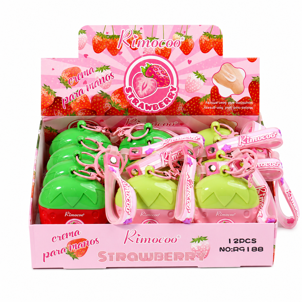 Rimocoo Strawberry Hand Cream Keychain #R9188 (12PC)