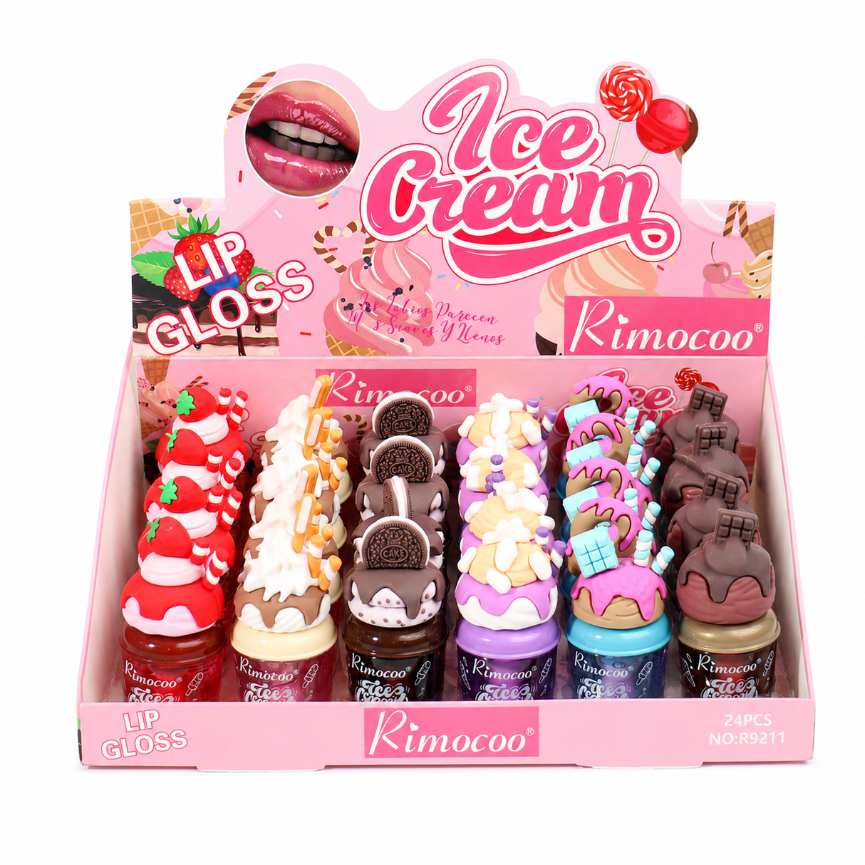 Rimocoo Ice Cream Lip Gloss #R9211 (24PC)