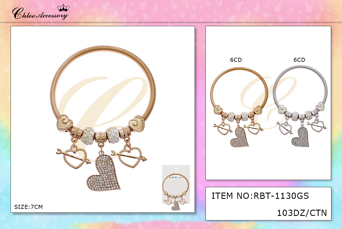 Design Charm Bracelets by the Dozen #RBT1130GS (12PC)