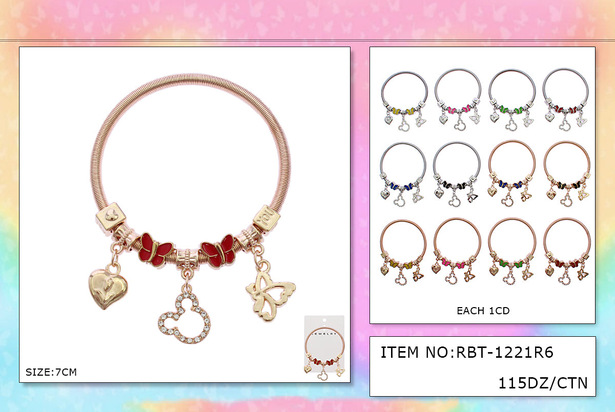 Fashion Charm Bracelets #RBT1221R6 (12PC)