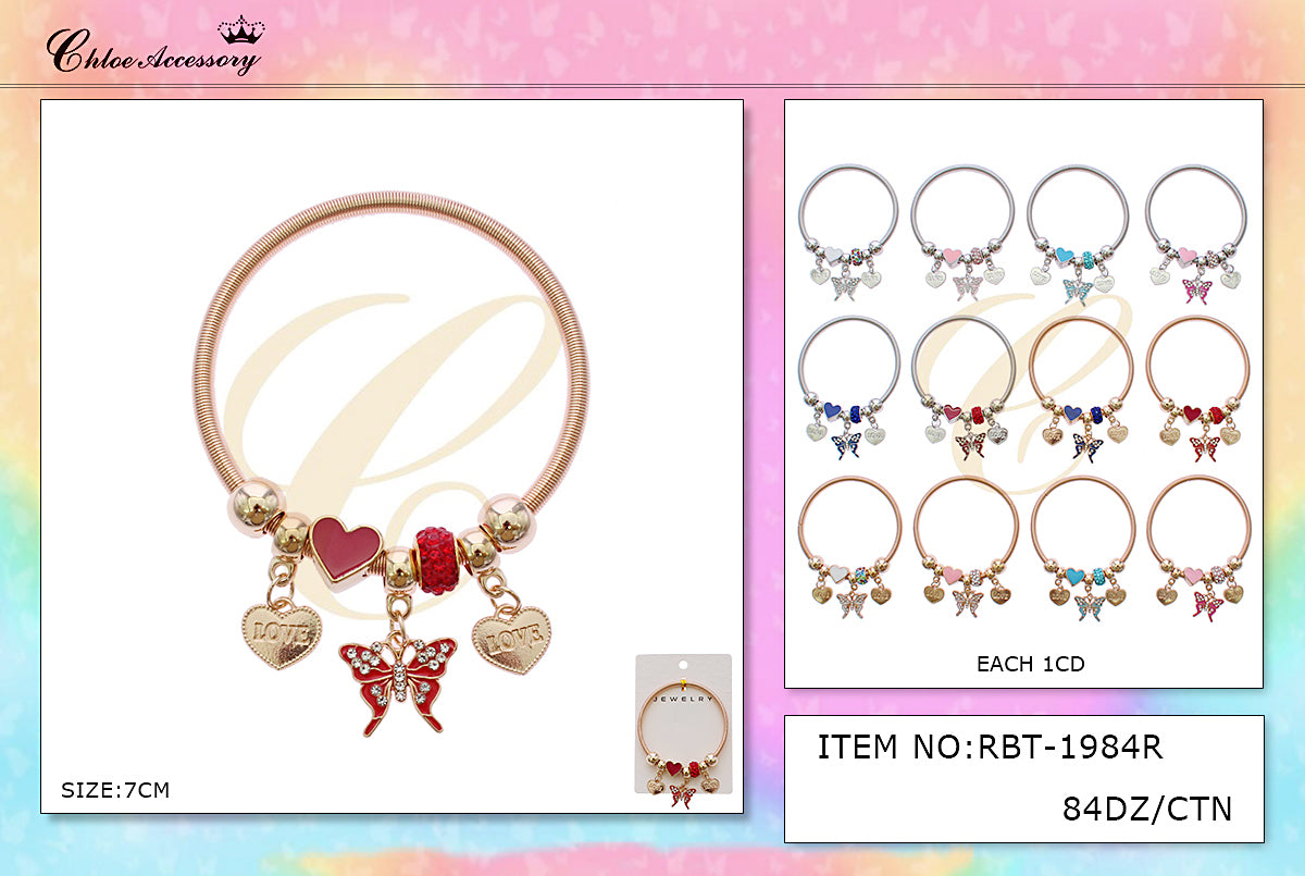 Design Charm Bracelets by the Dozen #RBT1984R (12PC)