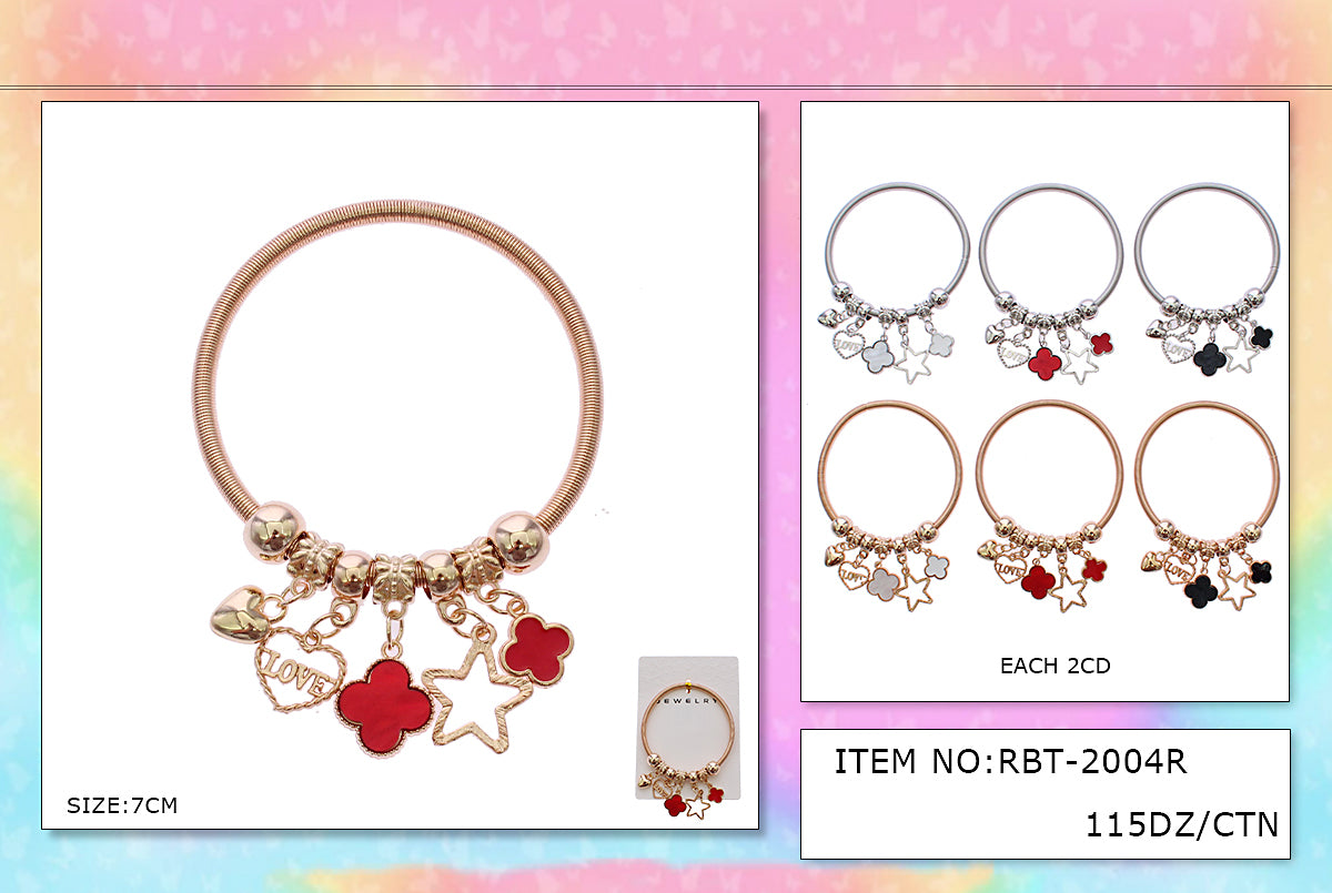 Design Charm Bracelets by the Dozen #RBT2004R (12PC)
