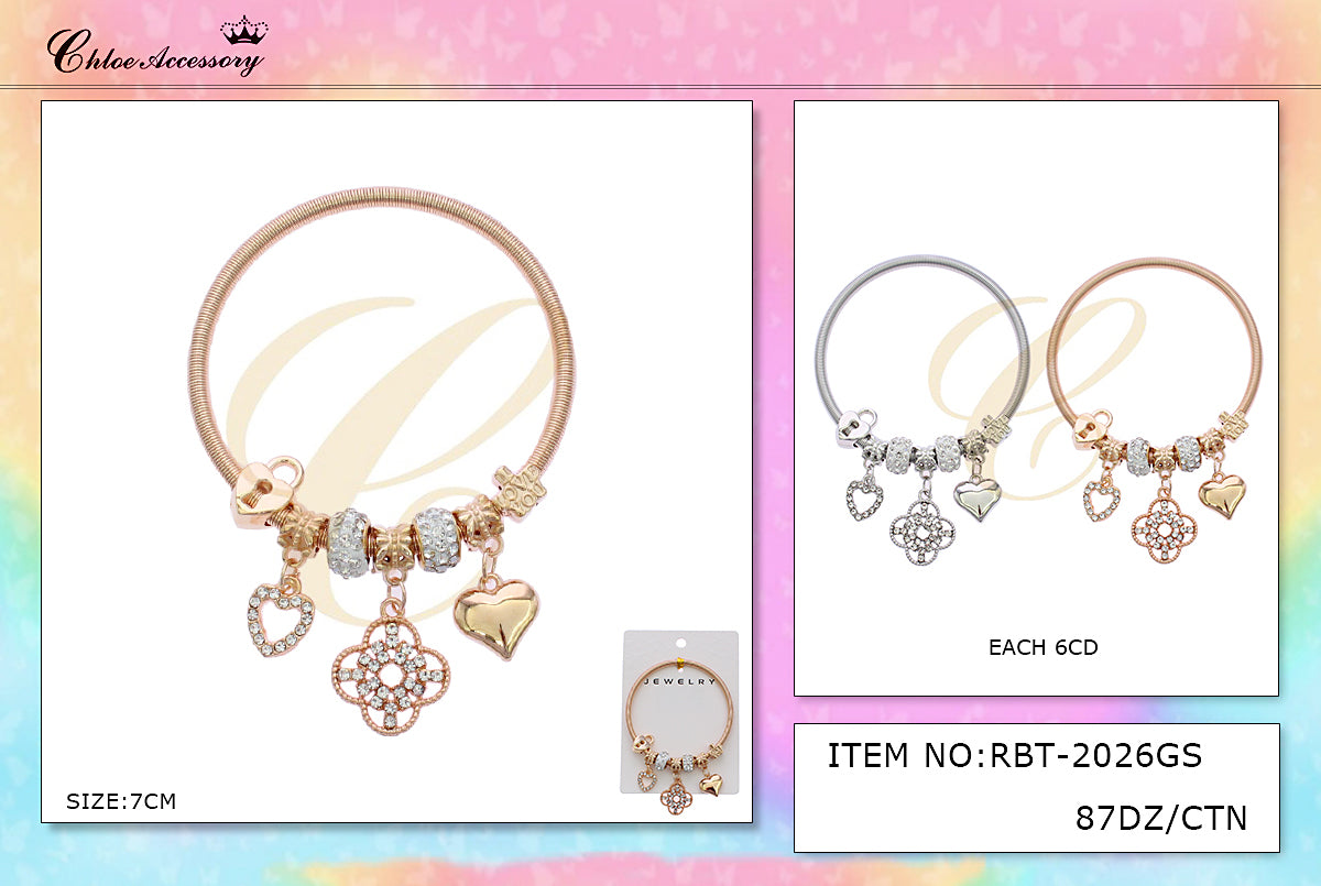 Design Charm Bracelets by the Dozen #RBT2026GS (12PC)
