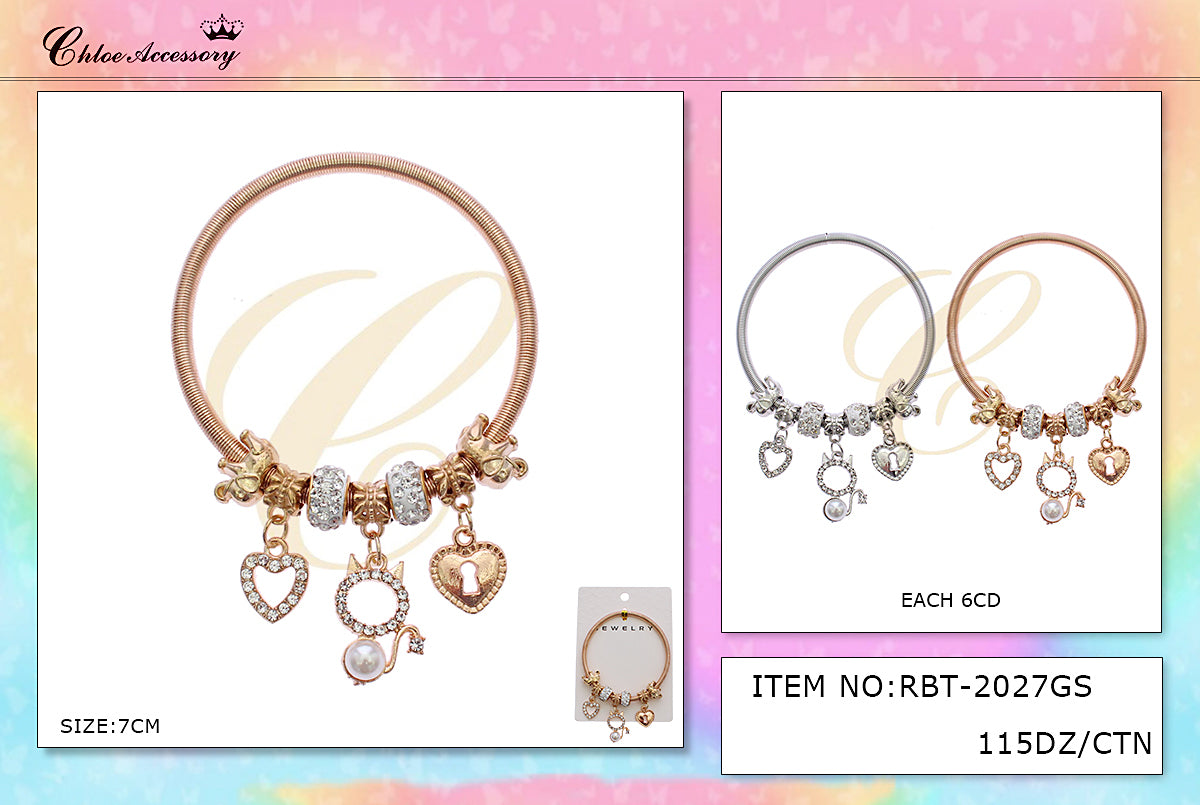 Design Charm Bracelets by the Dozen #RBT2027GS (12PC)