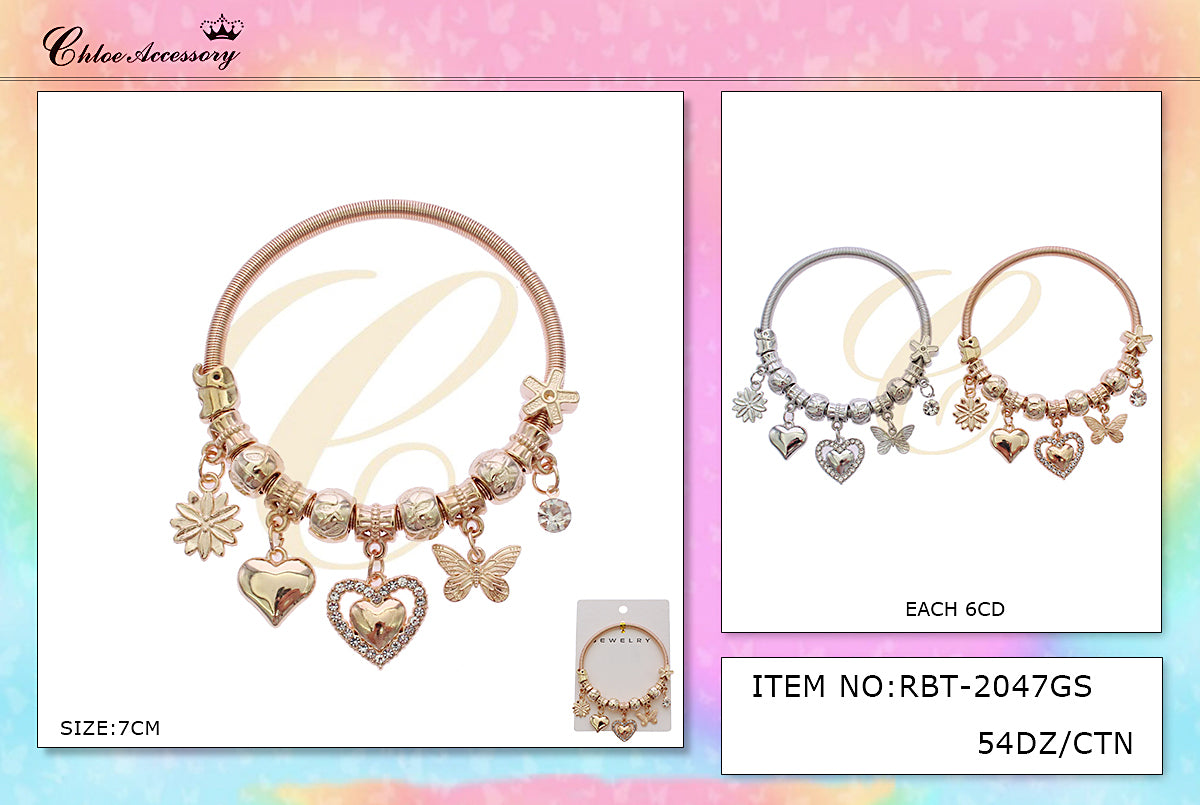 Design Charm Bracelets by the Dozen #RBT2047GS (12PC)