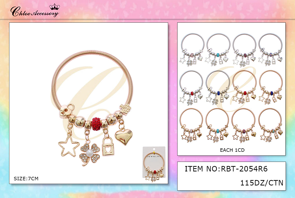Design Charm Bracelets by the Dozen #RBT2054R6 (12PC)