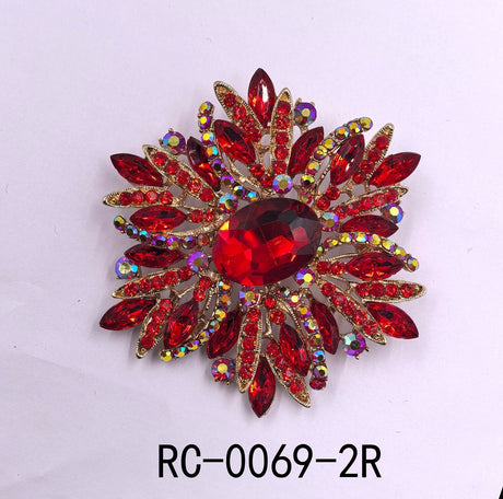 Fashion Design Rhinestone Brooch #RC0069 - Multiple Colors (PC)